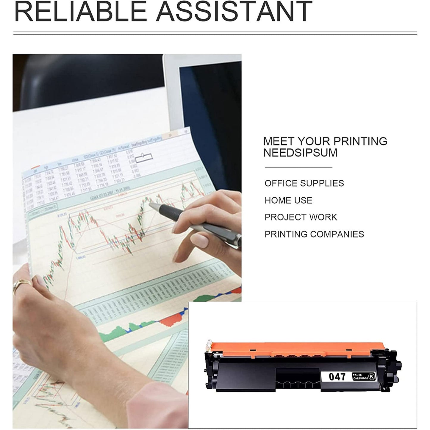 047 Black Toner Cartridge 2 Pack Replacement for Canon imageCLASS LBP113w Printer