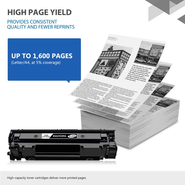 85A Toner P1102W Toner Cartridge: Compatible for HP 85A Toner for Pro P1102w MFP M1217nfw M1212nf P1102 Ink Printer, CE285A 1 Black