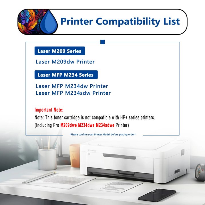 134A Toner Cartridge 1 Pack Compatible for 134A W1340A Black Toner Cartridges for Laser M209,MFP M234 Series Printers