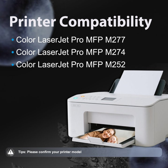 201A Toner Cartridge 4-Pack Compatible for 201A for Color Laserjet Pro MFP M252 M277 Printer