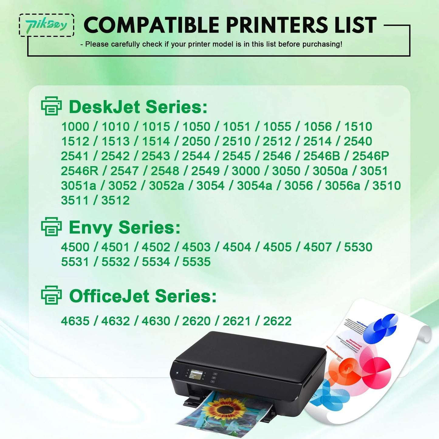 61XL Ink Cartridge 2-Pack Black/Tri-color Compatible for HP 61 Ink Cartridges for Envy 4500 4501 4502 Officejet 4630 4635 Deskjet 1000 1010 2540 Printer
