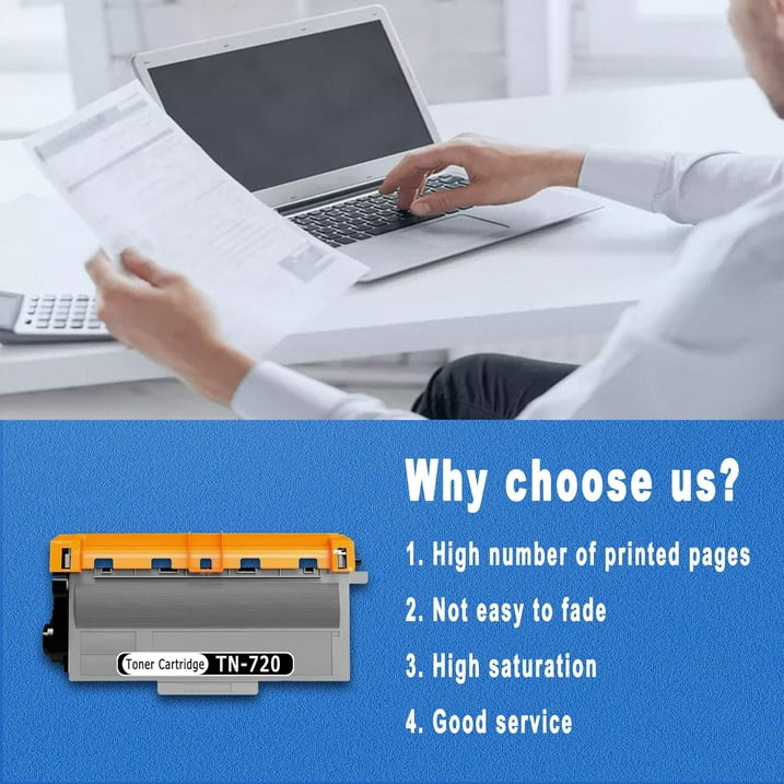 TN720 Toner Cartridge Replacement for Brother TN720 Toner Compatible for 5440D Printer(1 Pack Black)