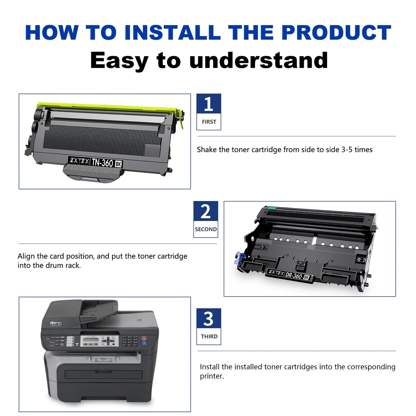 TN360 Toner for Brother TN360 TN330 Toner Cartridge High Yield Printer