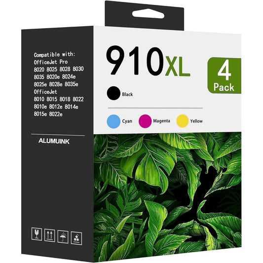910XL 910 XL Cartridges 910XL Ink Combo Pack Compatible for HP 910 Ink Cartridges For HP Printer Ink 910XL (4 Pack)