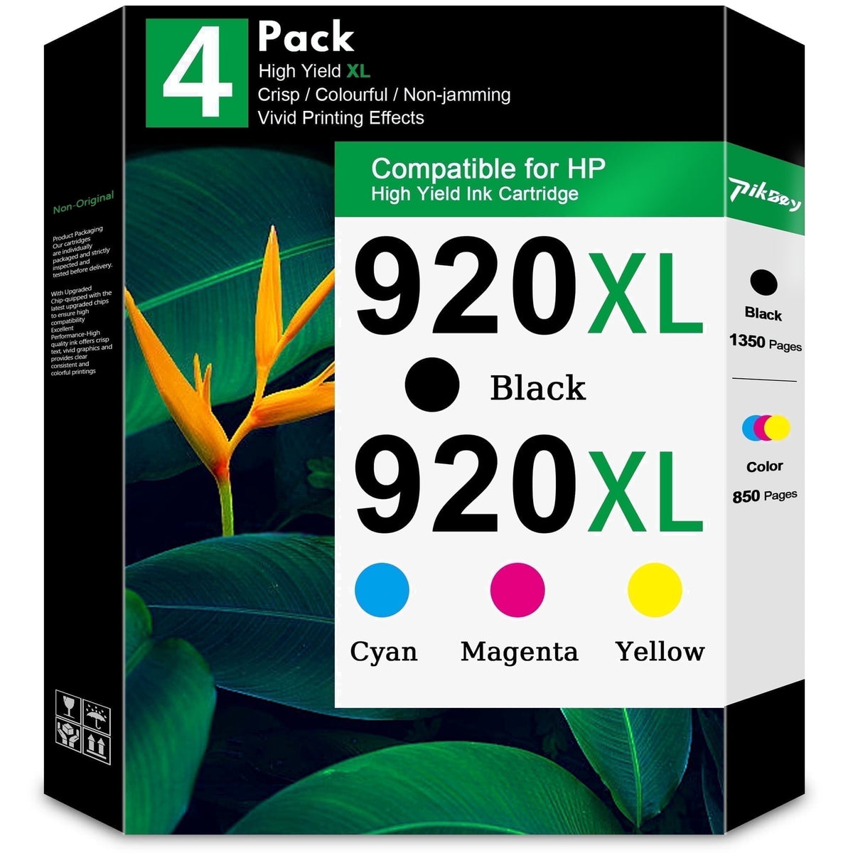 920 XL Ink Cartridges Combo Pack (4 Pack) - Compatible for HP 920XL Ink 920 Ink Cartridges for Officejet 6000 6500 6500A 7000 7500 7500A Printers