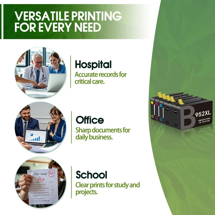 952 XL Ink Cartridge Compatible for HP 952 Combo Ink Cartridges for Office Jet Pro 8720 8710 Printer