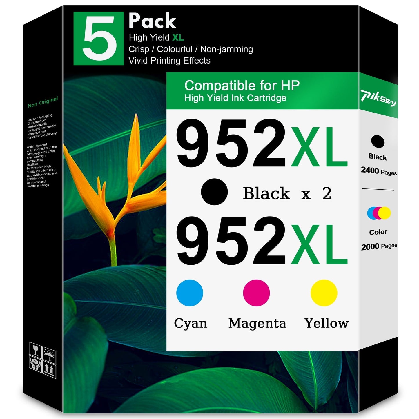 952XL Ink Cartridges Compatible for HP 952 Ink Cartridge for OfficeJet 8702 OfficeJet Pro 7700 8210 8700 8740 8730 Printers (2BK/1C/1M/1Y) 5-Pack