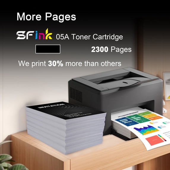 05A CE505A Toner Cartridges 1 Pack Black Compatible for HP05A 05X for Laserjet P2035 P2035N P2055DN P2030 P2050 P2055X P2055D Printer
