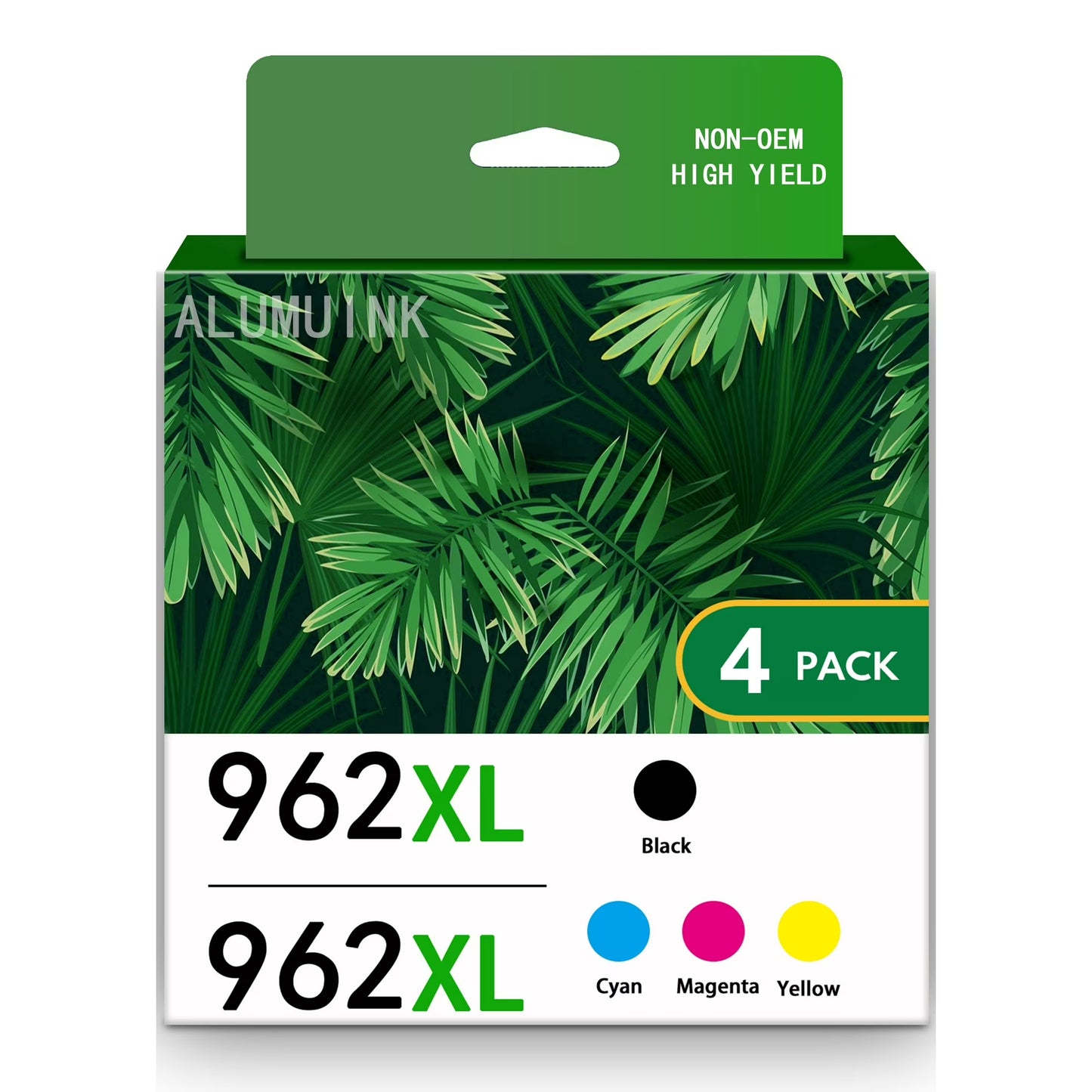 962XL High Yield 4 Pack Ink Cartridge Compatible for HP OfficeJet 9019e 9020e 9022e 9025e 9028e Printer (1Black + 1Cyan + 1Magenta + 1Yellow)