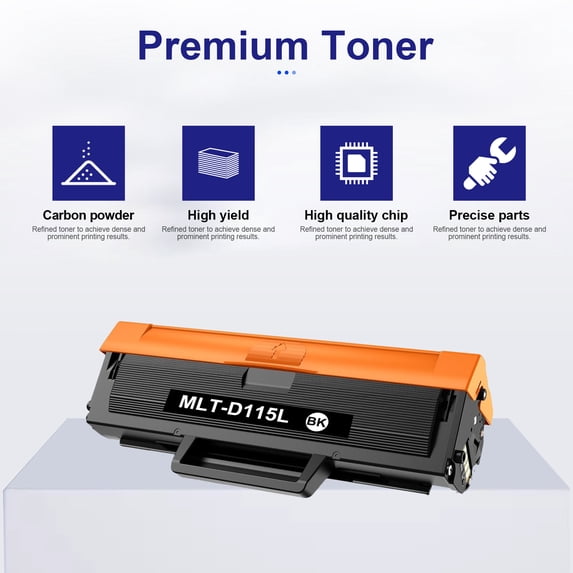MLT-D115L Toner Cartridge High Yield Compatible for Samsung 115L MLT115L D115L for Xpress SL-M2830DW SL-M2880FW SL-M2670 SL-M2620 SL-2620ND Printer (2 Black)