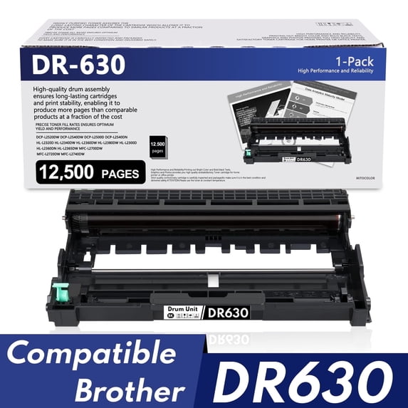 DR 630 DR-630 DR630 Drum Unit Compatible for Brother DR 630 DR 630 DR-630 Black Compatible with Brother HL-L2320D MFC-L2700DW MFC-L2720DW Printer (Toner Not Included)