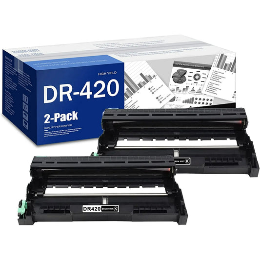 DR420 Drum DR-420 Drum Unit: 2 Pack Compatible DR 420 Drum DR420 Drum Unit High Yield Replacement for DCP-7060D 7065D Intellifax 2840 2940 MFC-7240 7360N HL-2130 2132 2240 2280DW