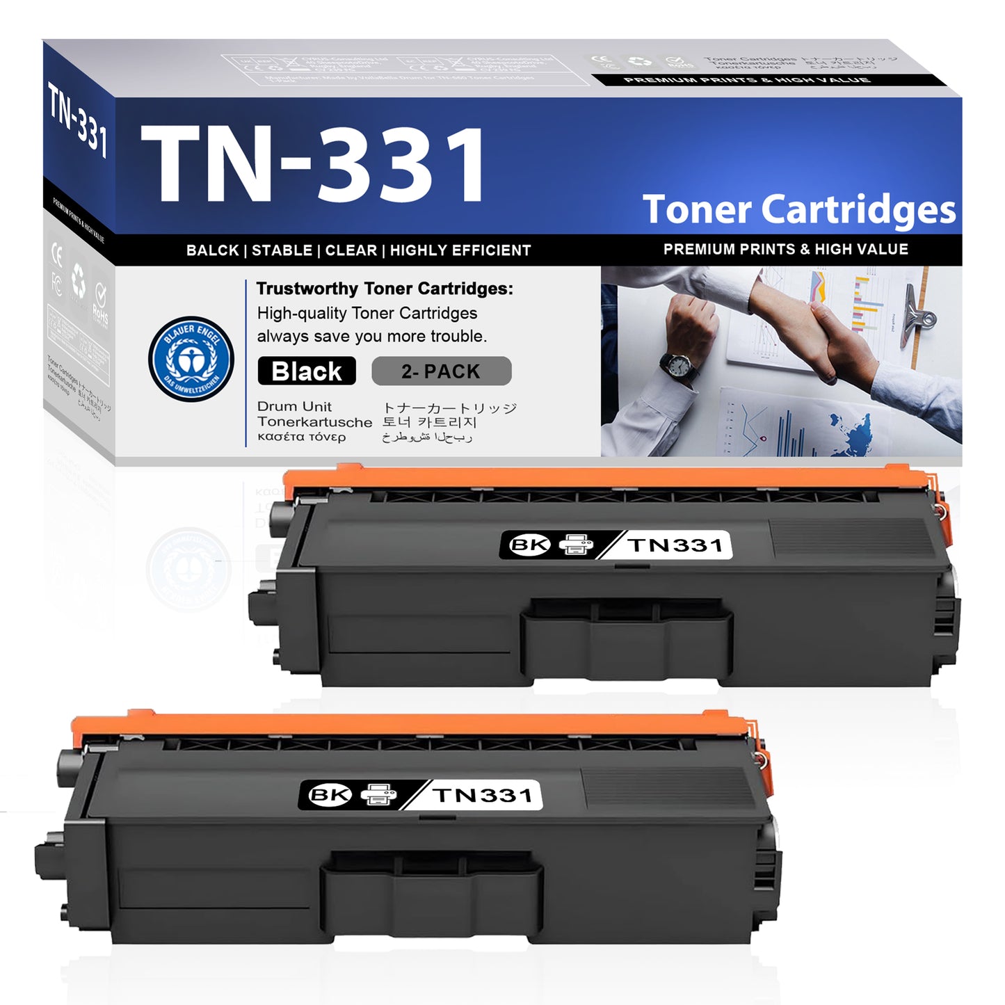 TN331 Toner Cartridges ZXTZX Compatibles for Brother TN331 Toner HL-8350CDWT MFC-9460CDN Series Printers 2 Pack Black