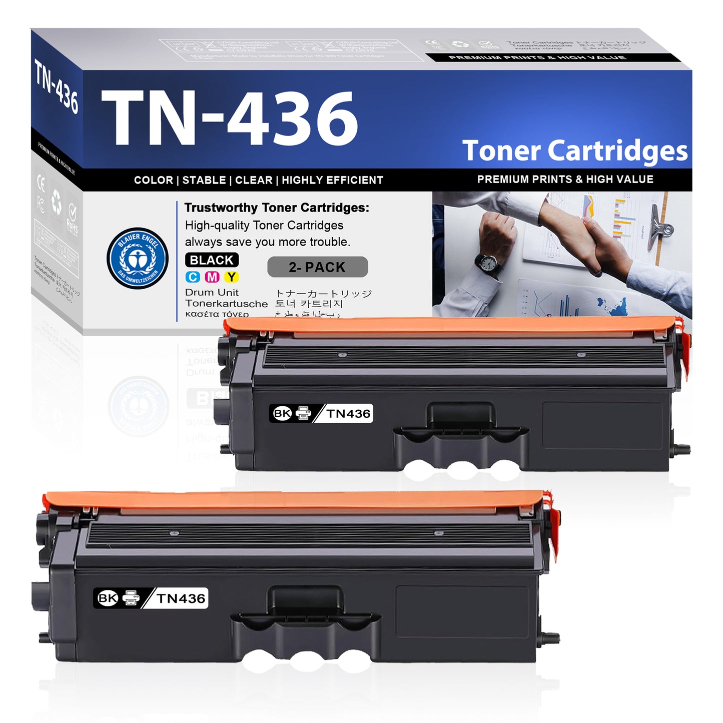 TN436 ZXTZX Toner Cartridges Compatibles for Brother TN436 Toner HL-L8360CDW MFC-L8900CDW Series Printers 2 Pack Black