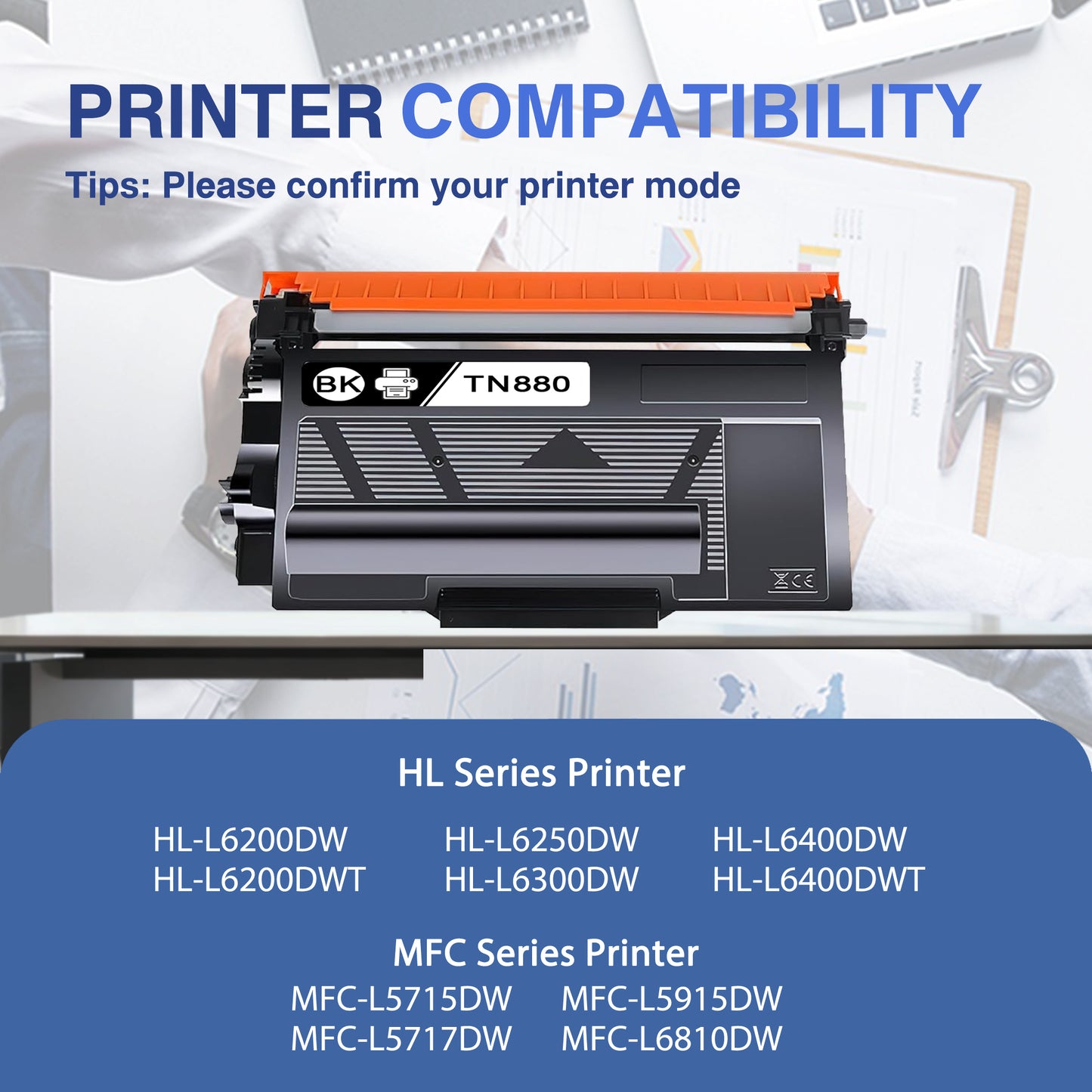 TN880 Toner Cartridge ZXTZX Compatibles for Brother TN-880 Compatibles for HL-L6400DWT MFC-L6700DW Series Printers 2 Pack Black