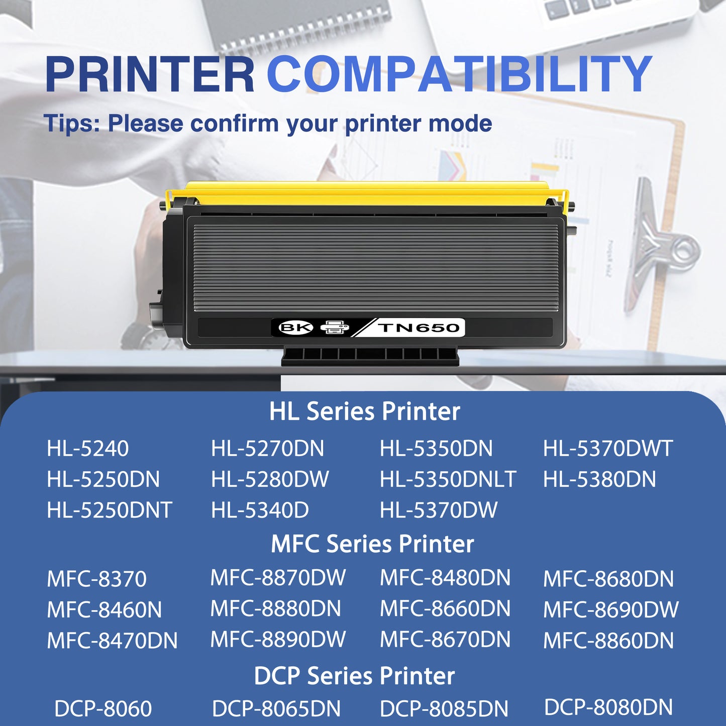 TN650 2 Pack ZXTZX Compatible Black Toner Cartridge for Brother HL-5370DW MFC-8480DN