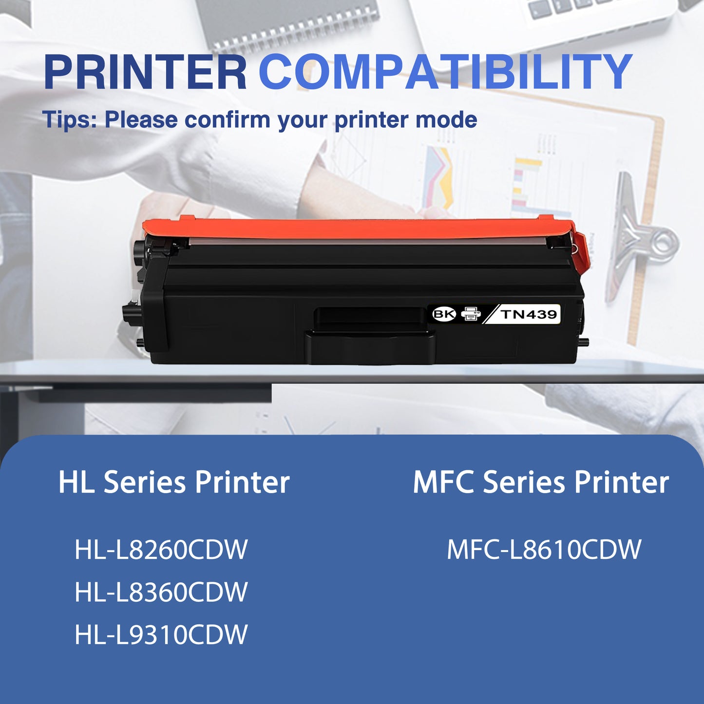 TN439 Toner Cartridges ZXTZX Compatibles for Brother TN439 Toner HL-L9310CDW MFC-L8610CDW Series Printers 1 Black Pack