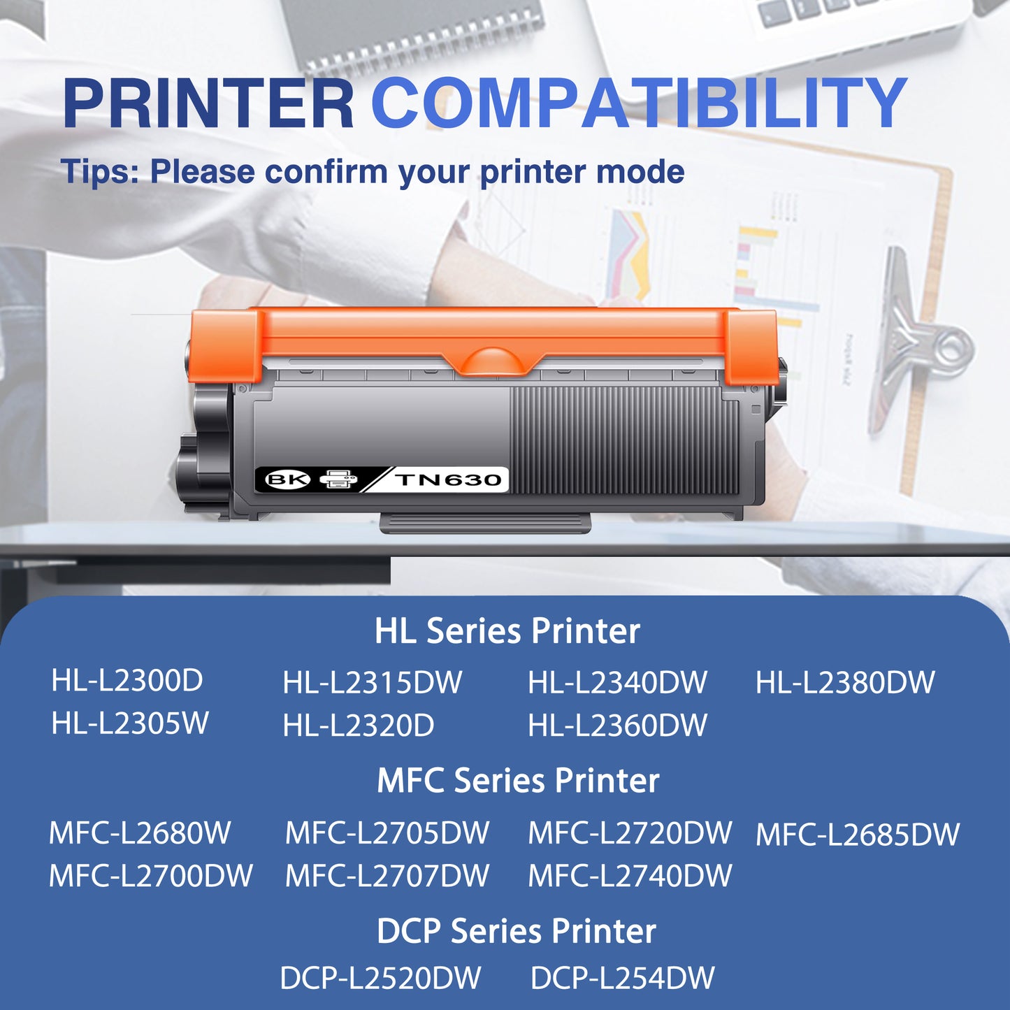 TN630 Toner Cartridge ZXTZX Compatibles for Brother TN630 Standard Yield Black Works with Brother HL-L2360DW MFC-L2685DW HL-L2340DW MFC-L2700DW Series Printers 6 Pack