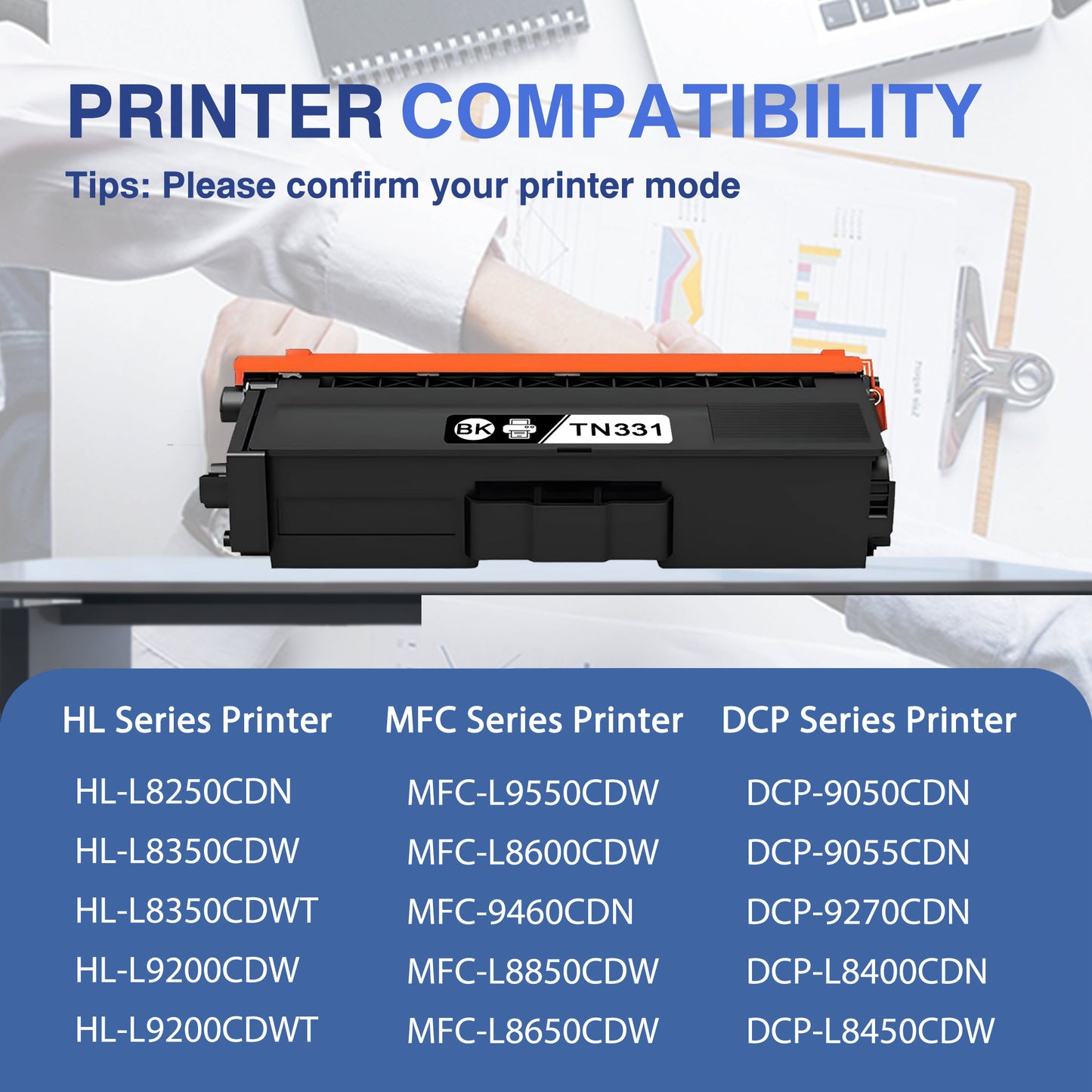 TN331 Toner Cartridges ZXTZX Compatibles for Brother TN331 Toner HL-8350CDWT MFC-9460CDN Series Printers 1 Pack Black