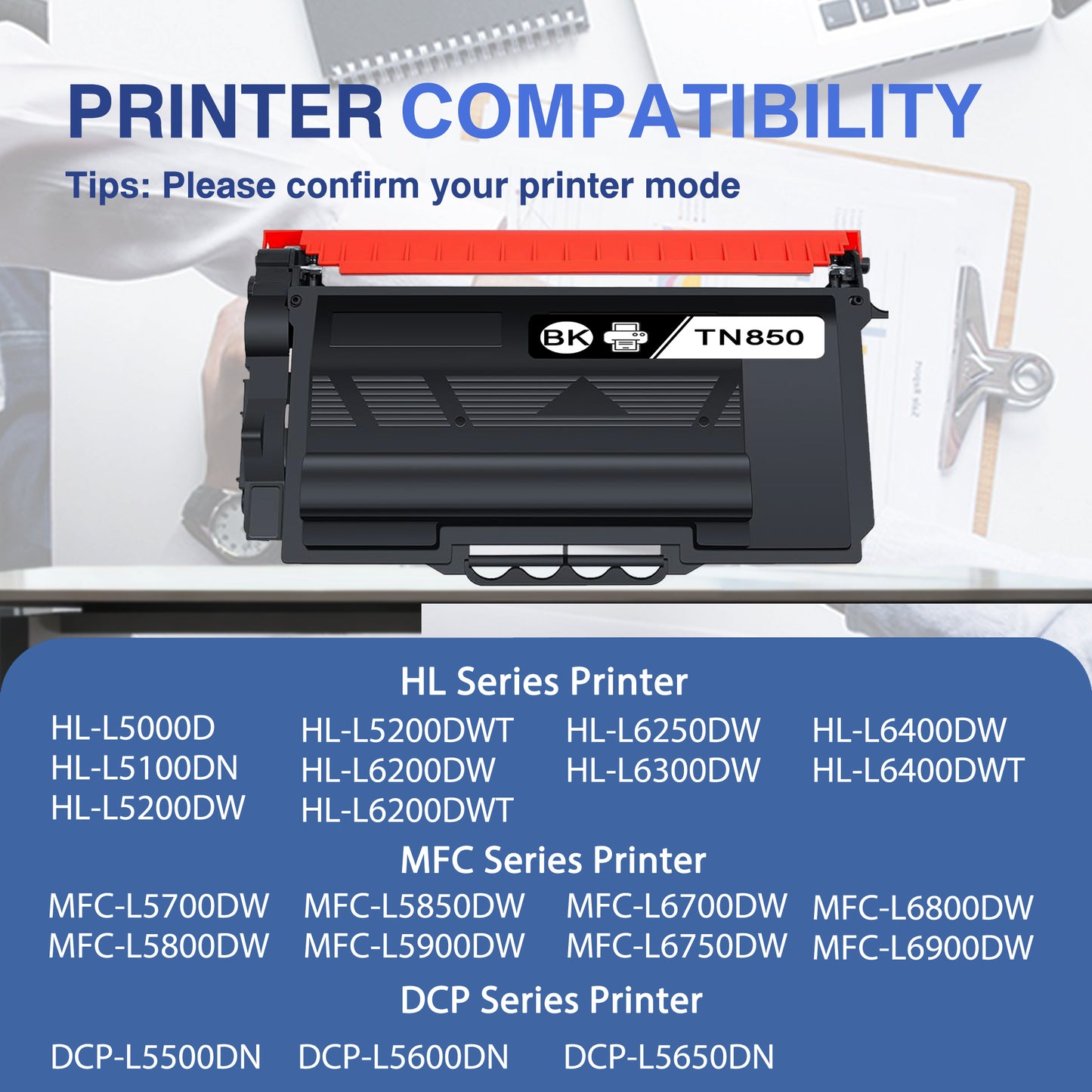 TN850 Toner Cartridge ZXTZX Compatibles for Brother TN-850 Compatibles for HL-L6400DWT MFC-L6700DW Series Printers 2 Pack Black