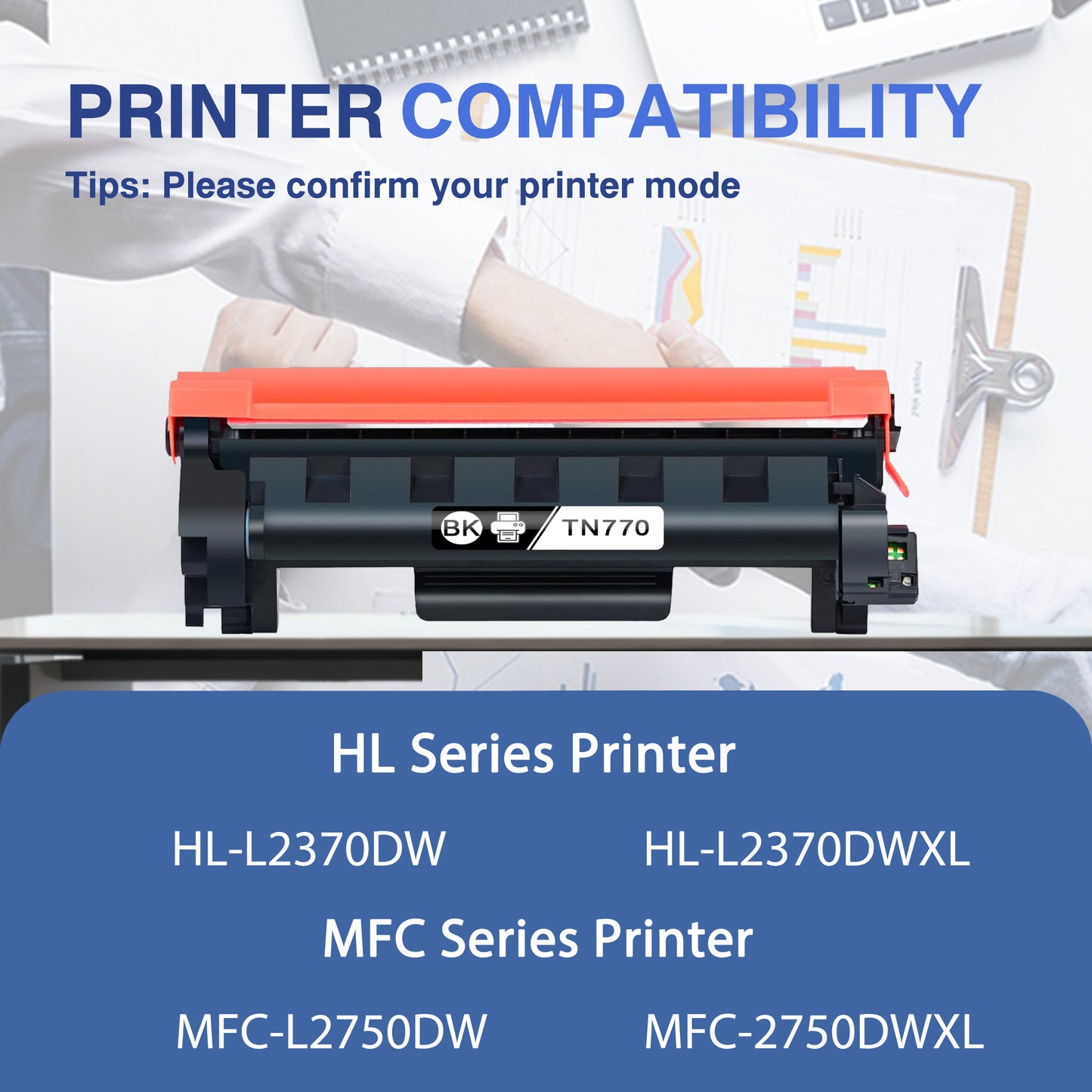 TN770 4 Pack Toner Cartridges ZXTZX Compatibles for Brother TN770 Toner HL-L5215DW MFC-L2750DWXL Series Printers