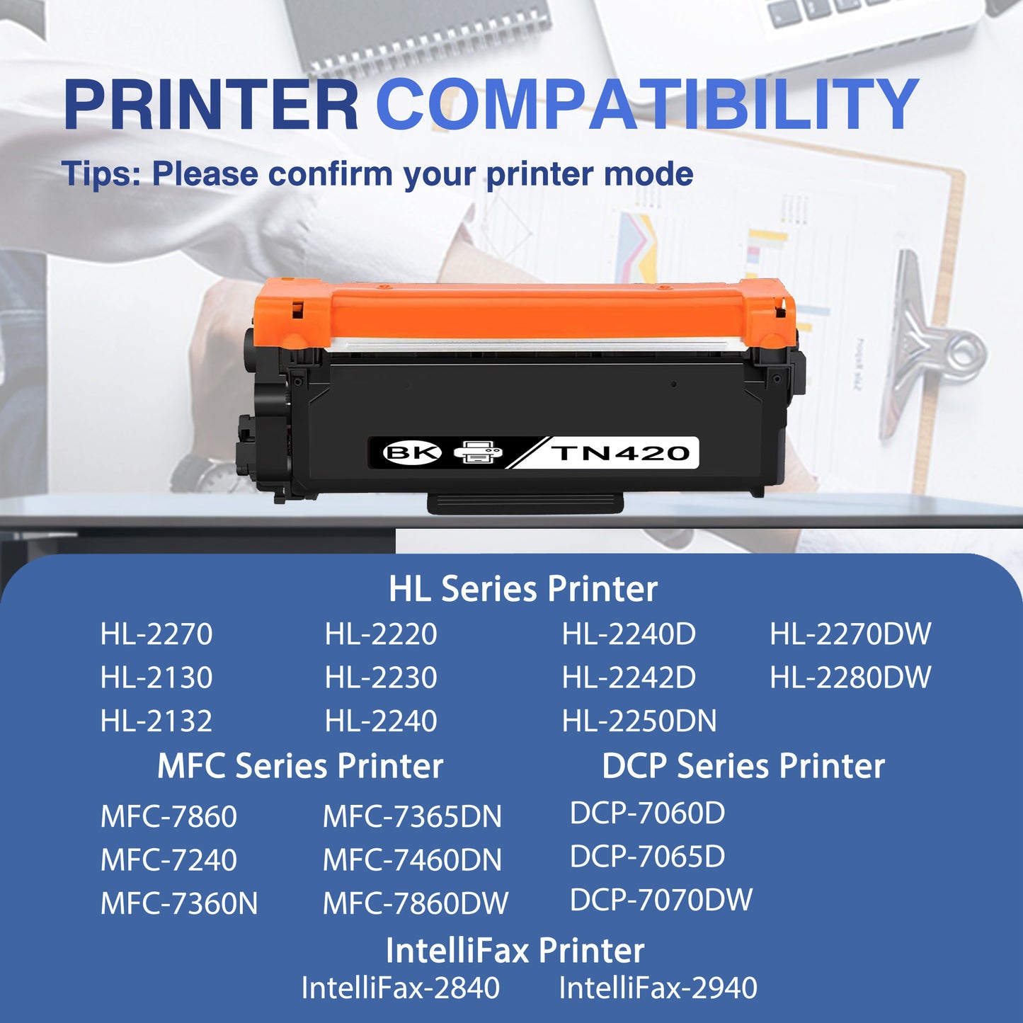 TN420 Toner Cartridges 2 Pack Black ZXTZX Compatibles for Brother TN420 Toner HL-2270DWMFC-7860DW Series Printers