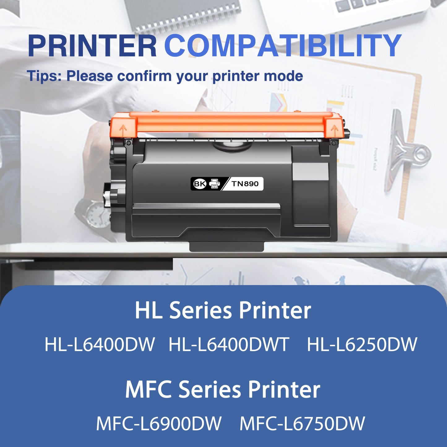 TN890 Toner Cartridge ZXTZX Compatibles for Brother TN-890 Compatibles for HL-L6250DW MFC-L6900DW Series Printers 3 Pack Black