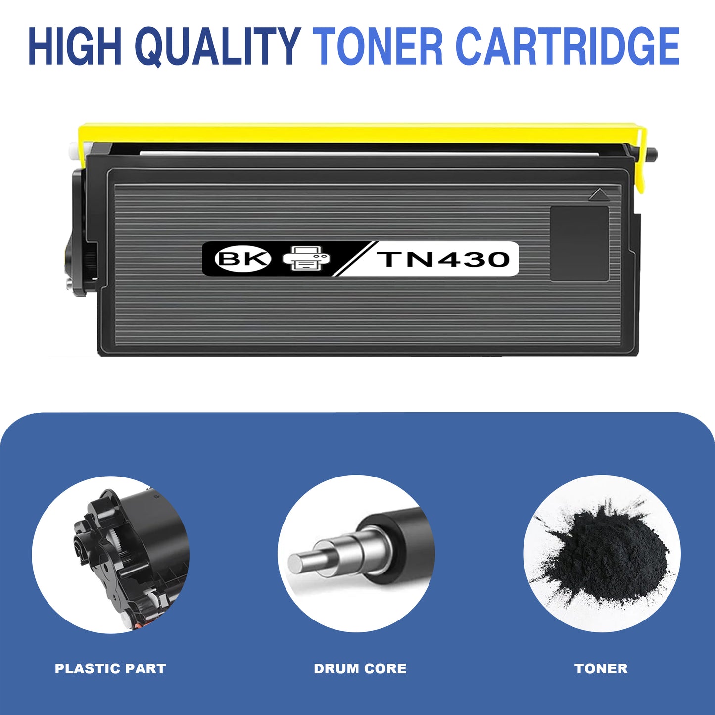 TN430 Toner Cartridges Black ZXTZX Compatibles for Brother TN430 Toner HL-1270N MFC-9660 IntelliFax-4750 Series Printers 2 Pack