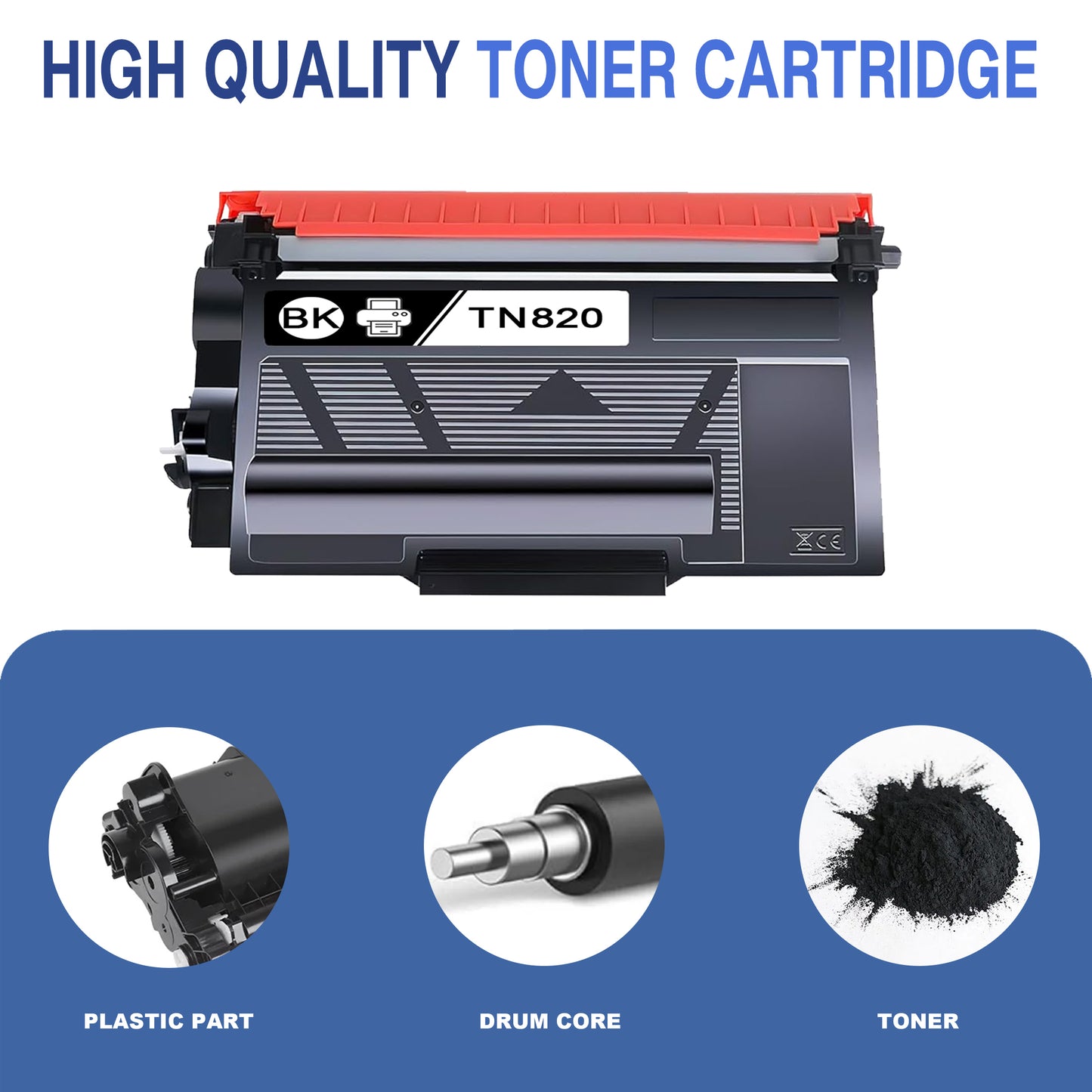 TN820 Toner Cartridge ZXTZX Compatibles for Brother TN-820 Compatibles for HL-L2465DW MFC-L2760DW Series Printers 1 Pack Black