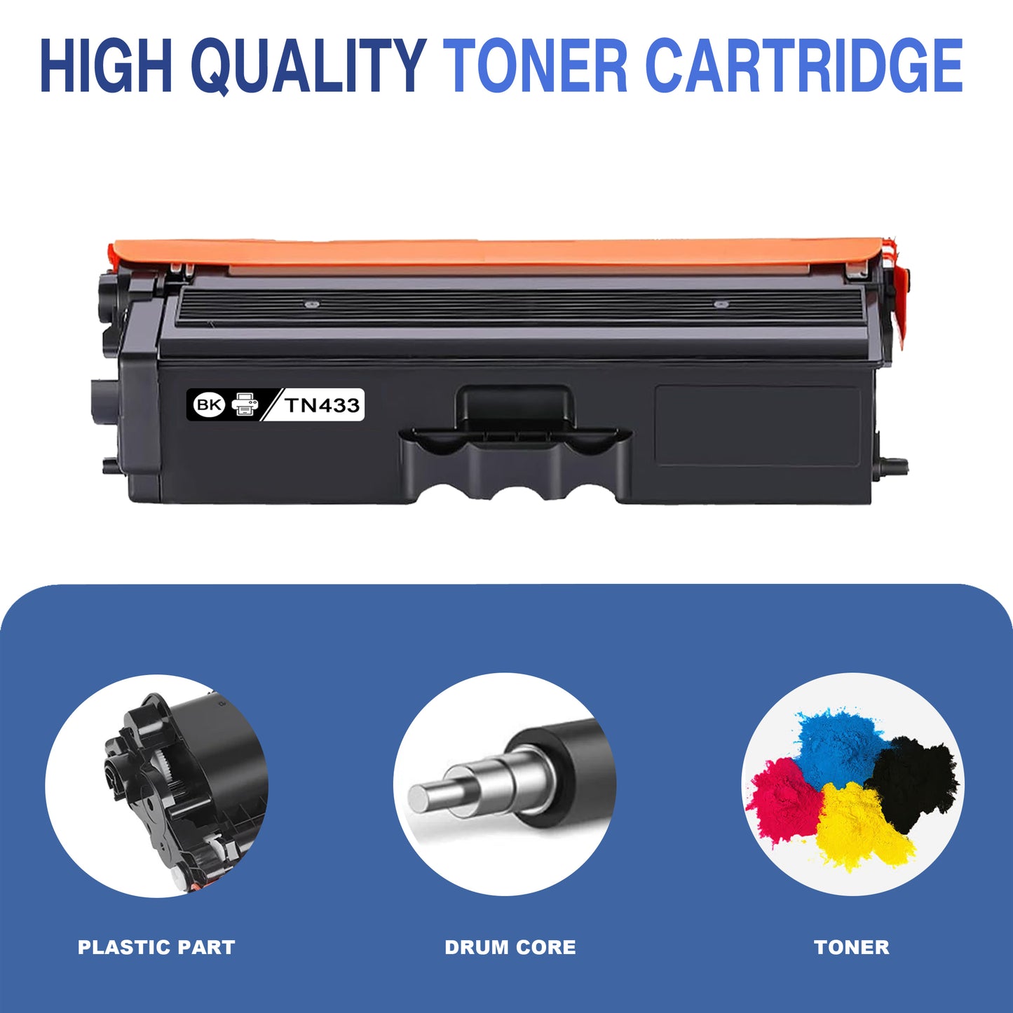 TN433 4 Pack Toner Cartridges ZXTZX Compatibles for Brother TN433 Toner HL-L8360CDW MFC-L8610CDW Series Printers (Black Cyan Magenta Yellow)