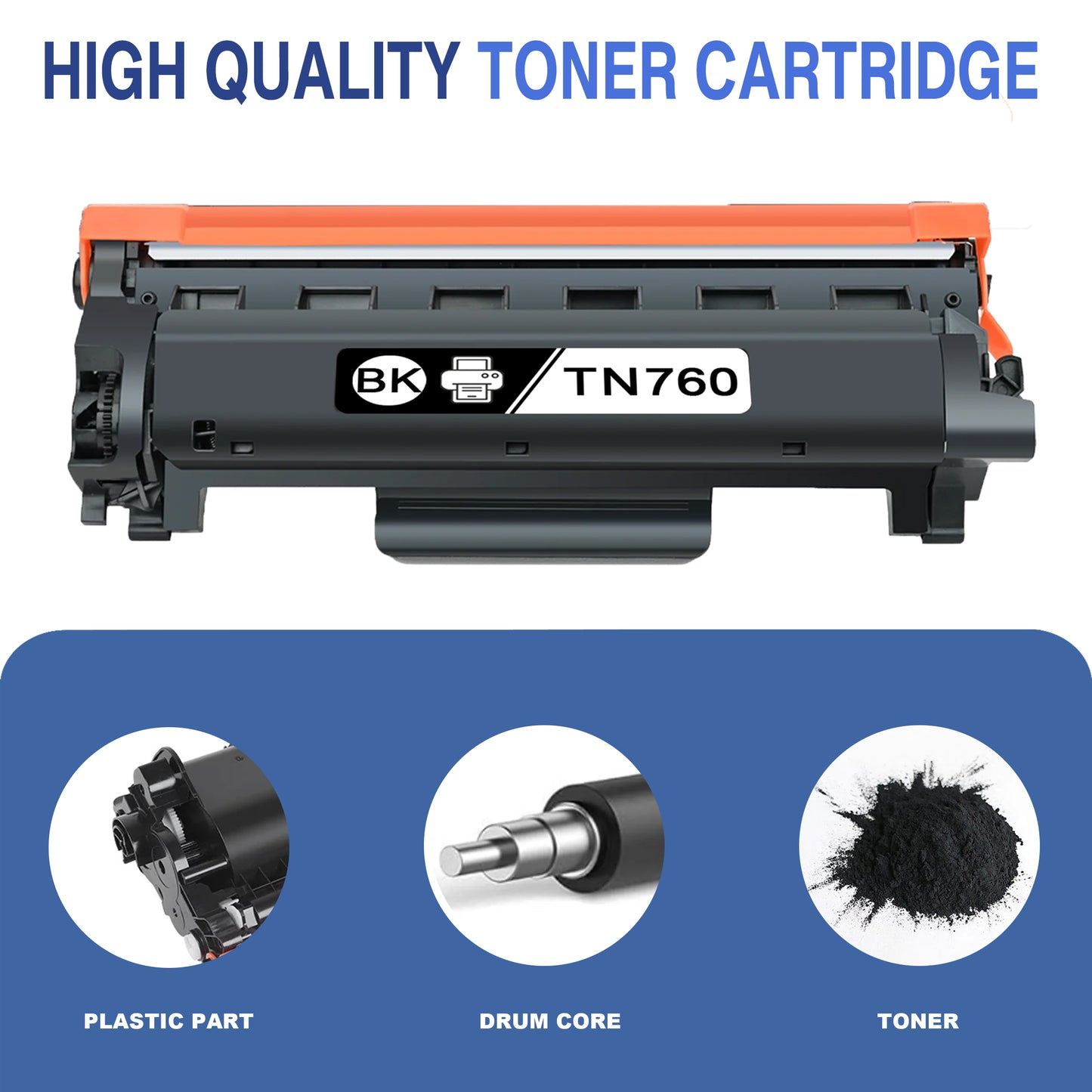 TN760 Toner Cartridges 3 Pack ZXTZX Compatibles for Brother TN760 TN730 High Yield Black Toner for HL-L2350DW MFC-L2710DW Printer