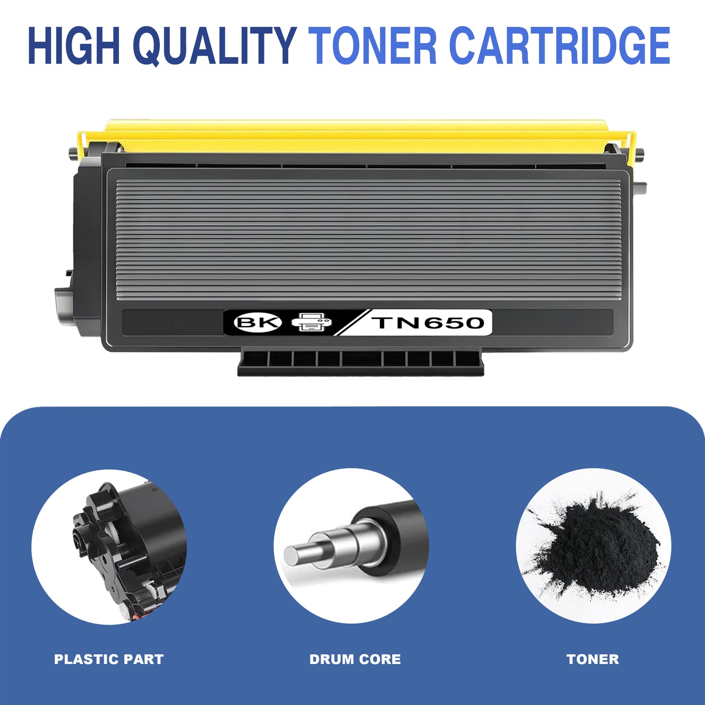 TN650 ZXTZX Compatible Black Toner Cartridge 1-Pack for Brother HL-5370DW MFC-8480DN(1 Pack)