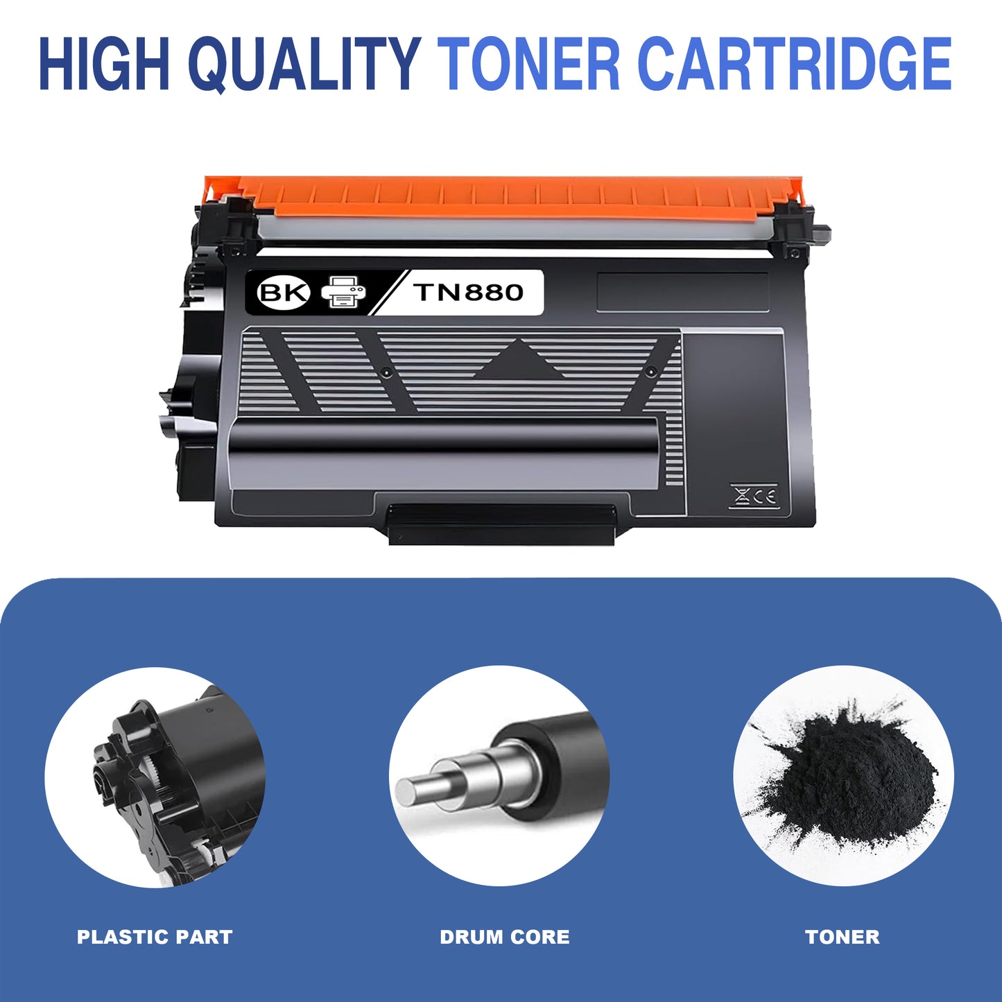 TN880 Toner Cartridge ZXTZX Compatibles for Brother TN-880 Compatibles for HL-L6400DWT MFC-L6700DW Series Printers 4 Pack Black