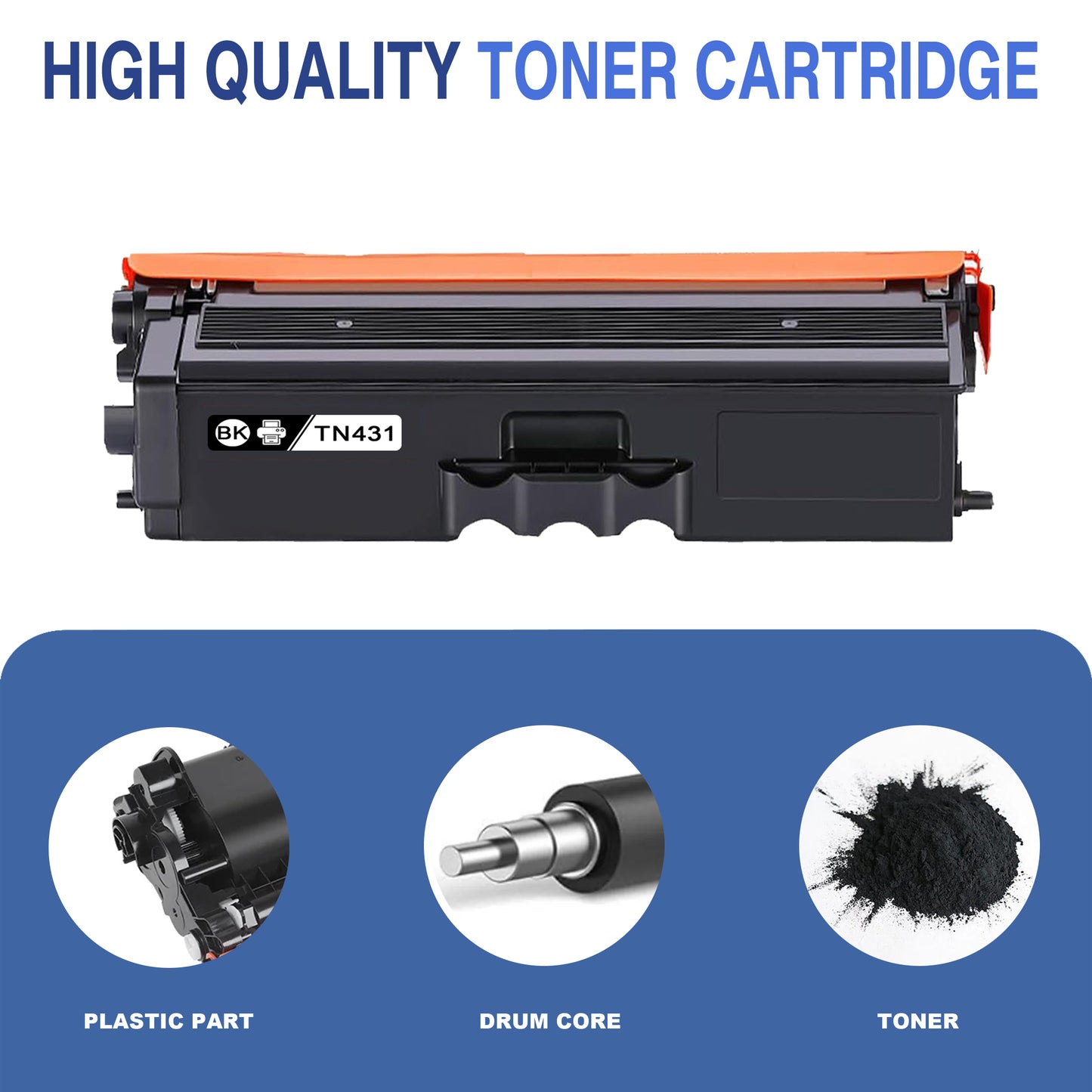 TN431 Toner Cartridges 2 Pack Black ZXTZX Compatibles for Brother TN431 Toner HL-L8260CDW MFC-L8610CDW Series Printers