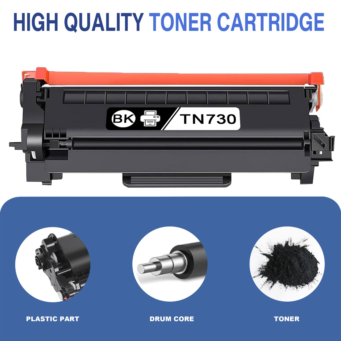 TN730 Toner Cartridge ZXTZX Compatibles for Brother TN-730 Compatibles for HL-L2370DW MFC-L2750DW Series Printers 1 Pack Black