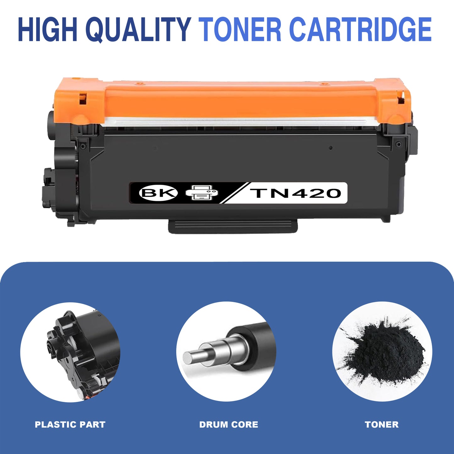 TN420 Toner Cartridges ZXTZX Compatibles for Brother TN420 Toner HL-2270DWMFC-7360N Series Printers 2 Pack Black