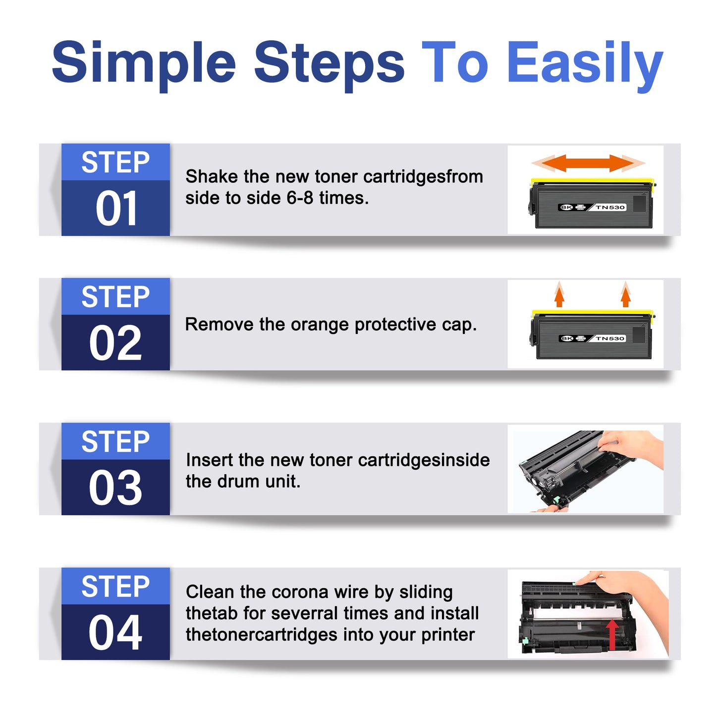 TN530 Toner Cartridge ZXTZX Compatibles for Brother TN530 Compatibles for HL-5170DN MFC-8840DN Series Printers 1 Pack Black