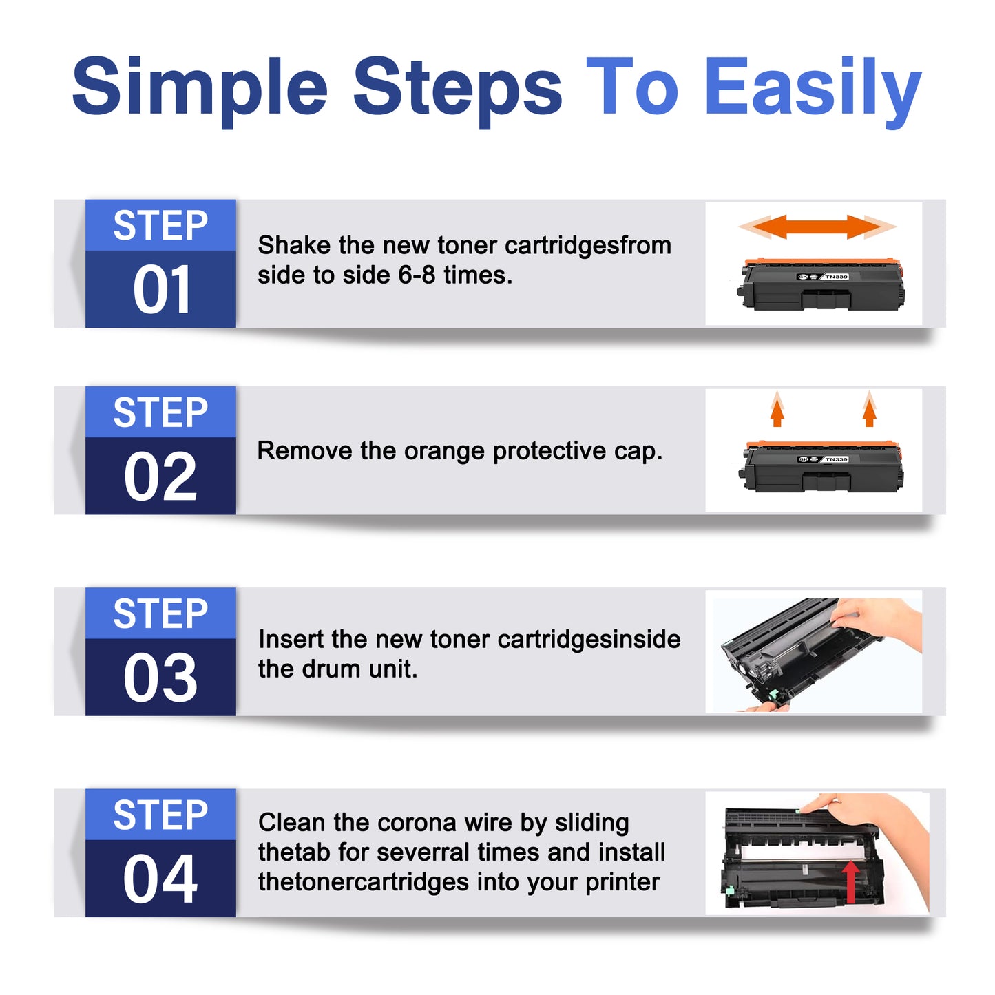 TN339 Toner Cartridges ZXTZX Compatibles for Brother TN339 Toner HL-L8350CDW MFC-L8600CDW Series Printers 1 Pack Black