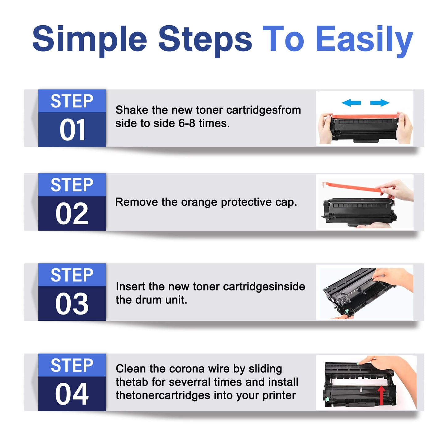 TN760 Toner Cartridges 3 Pack ZXTZX Compatibles for Brother TN760 TN730 High Yield Black Toner for HL-L2350DW MFC-L2710DW Printer