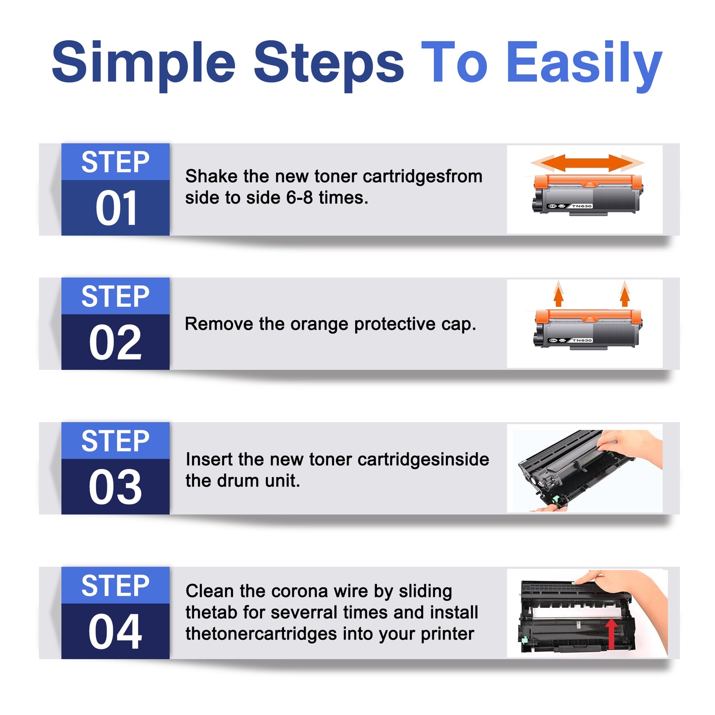 TN630 Toner Cartridge ZXTZX Compatibles for Brother TN-630 Compatibles for HL-L2360DW MFC-L2685DW Series Printers 2 Pack Black