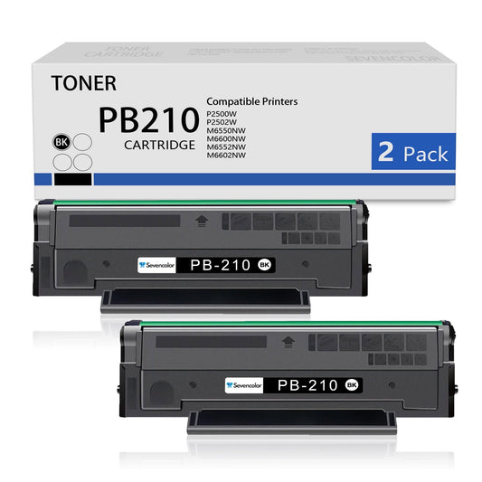 PB210 Toner Cartridge PB-210 Replacement for Pantum P2500W P2502W M6550NW M6600NW M6552NW, 2 Black