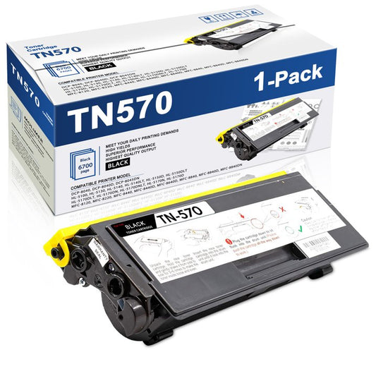 TN-570 TN570 Black Toner Cartridge Compatible with Brother TN570 for HL-5100 HL-5130 Printers