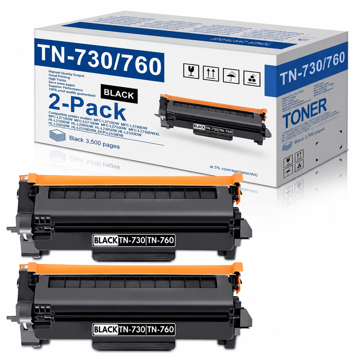 TN760 TN730 Toner Compatible for Brother TN760 Toner Cartridges Printer MFC-L2730DW MFC-L2710DW HL-L2350DW