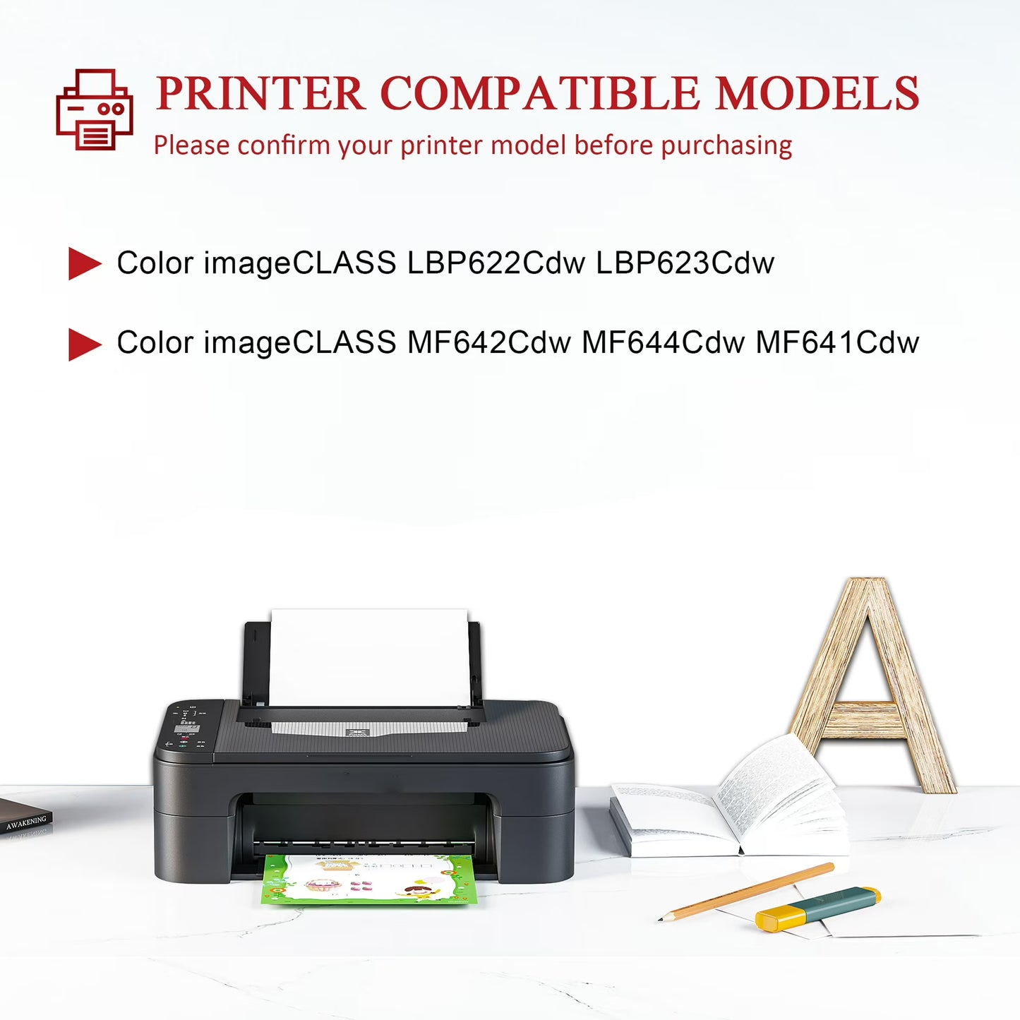 054 CRG-054 Toner Cartridge Yellow Replacement for Canon 054 Toner Cartridge for LBP622Cdw MF644cdw MF641Cdw Printer