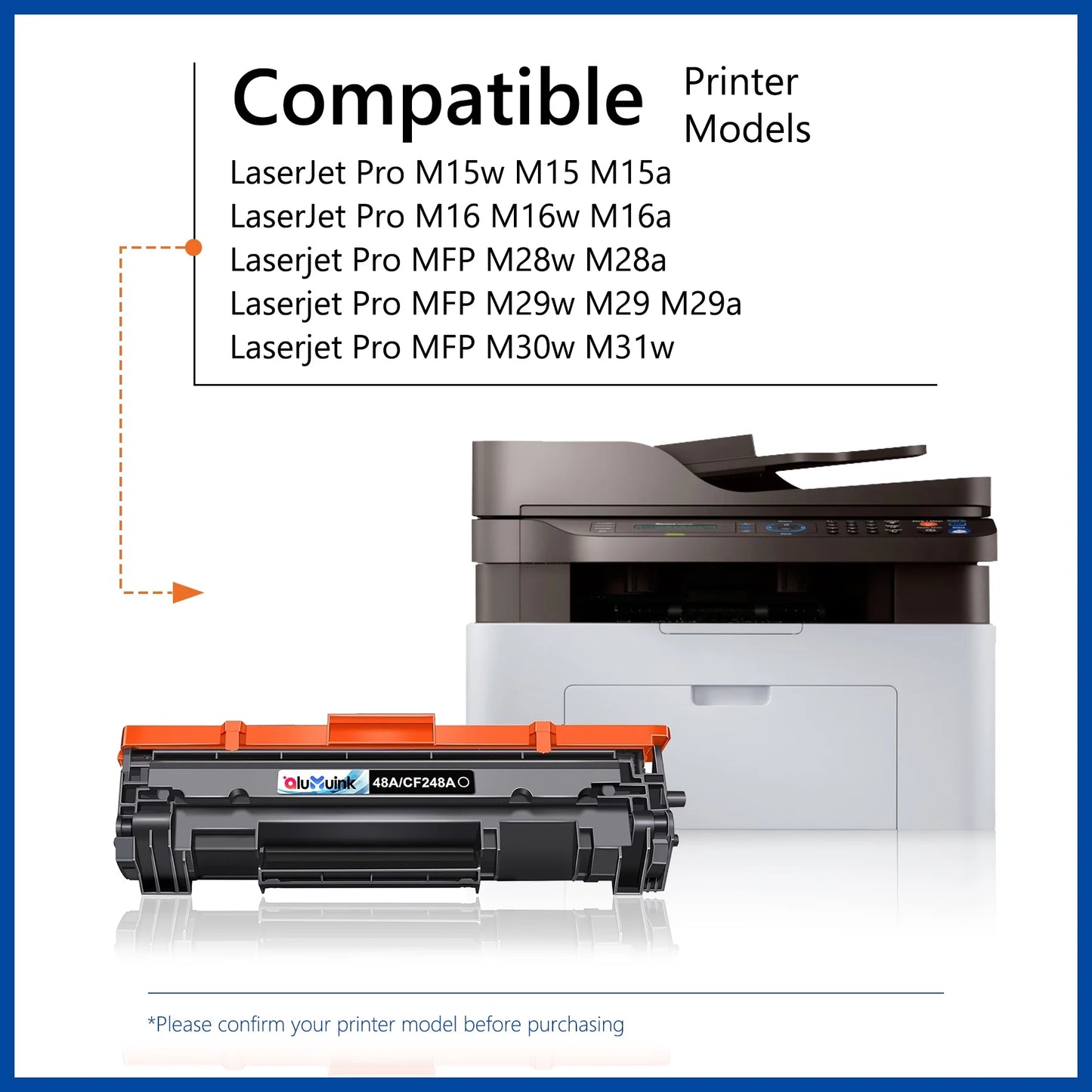 48A Toner Compatible for HP 48A Toner Cartridge for HP LaserJet Pro MFP M28w M29a Printers (Black)
