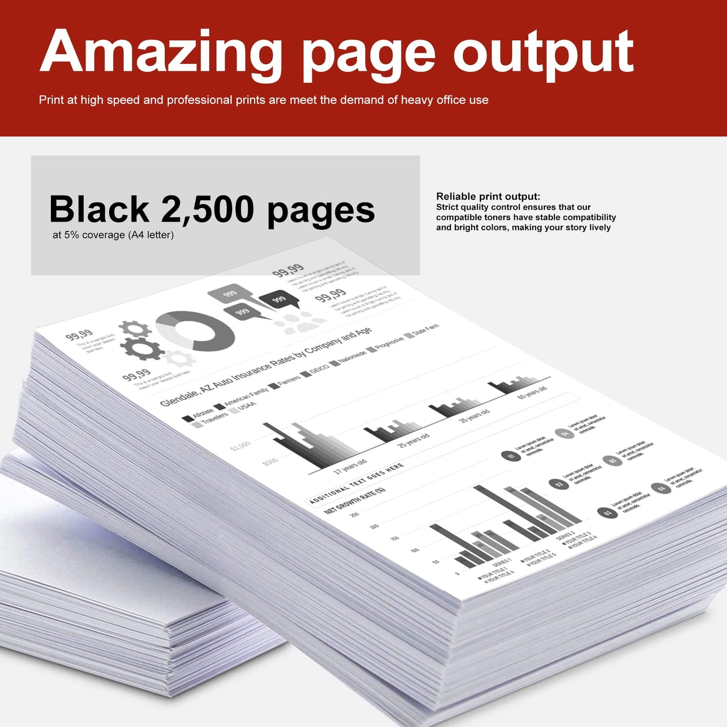 104 Black Toner Cartridge Replacement for Canon MF4270dn MF4350d MF4690 Printer(1 Pack)