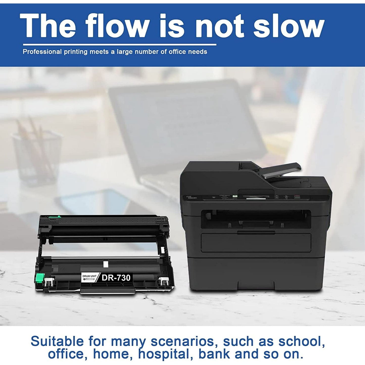 DR 730 Black Drum Unit (NOT Toner) Replacement for Brother DR 730 for Brother HL-L2350DW Printer (1 Pack)