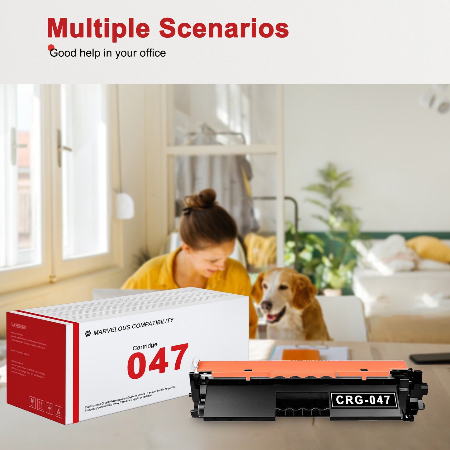 047 2164C001AA Toner Cartridge Black 2-Pack Replacement for Canon 047 ImageCLASS MF113W LBP113W MF110/LBP110 Series Printer