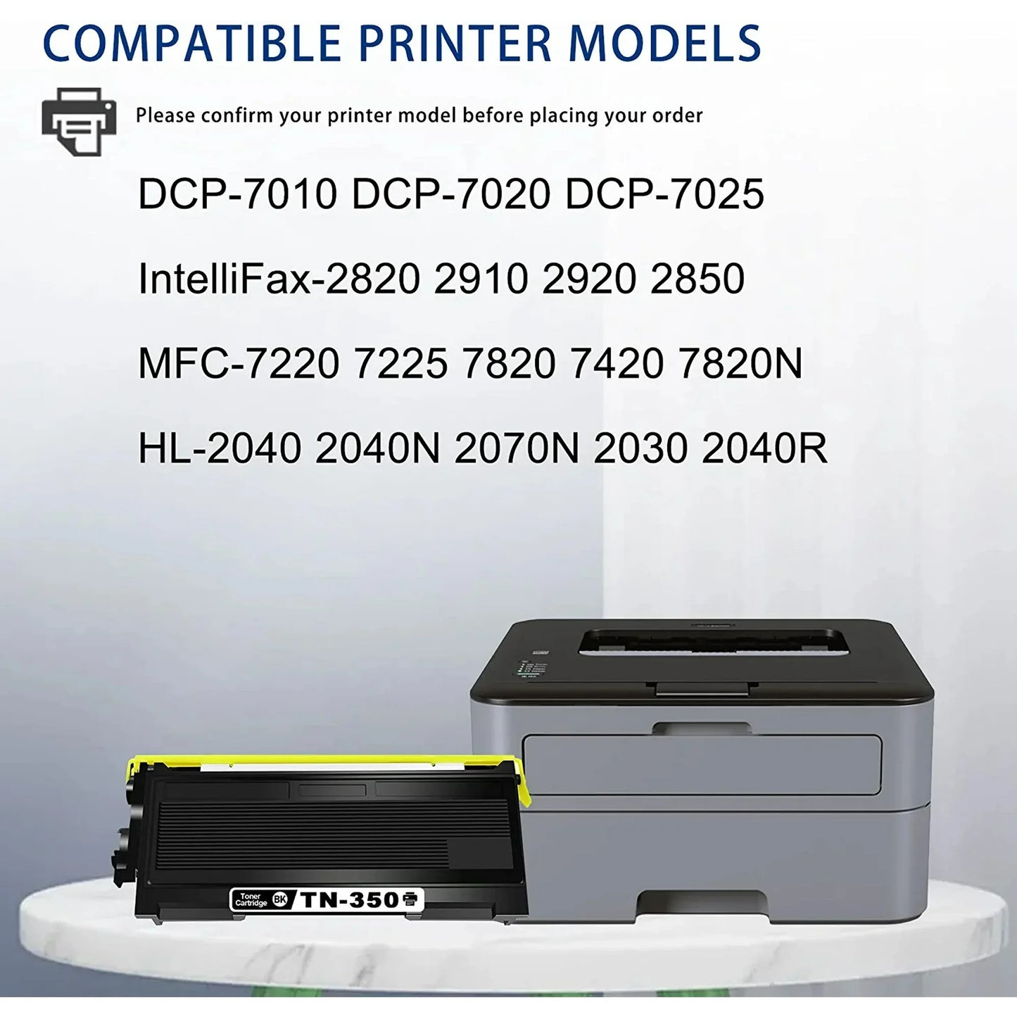 TN350 Toner Cartridge Black Replacement for Brother DCP-7010 Printer