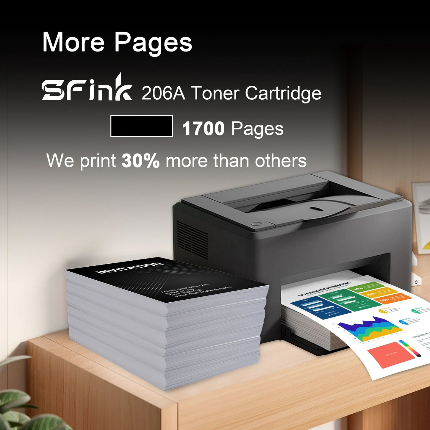 206A W2110A Toner Cartridges With Chip Compatible for HP 206 206A Toner Cartridge for HP Color LaserJet Pro M255 Color LaserJet Pro M282nw, M283cdw Series Printer (1-Pack,Black)